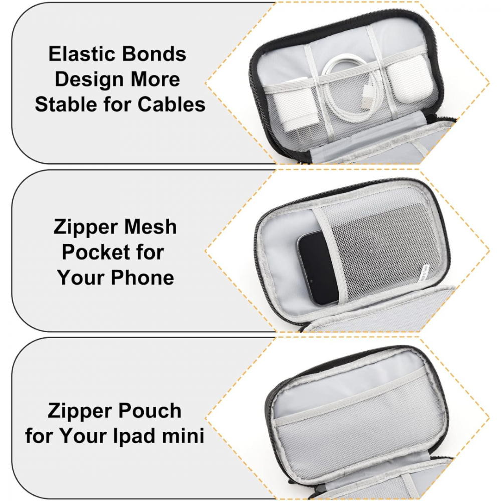 Carcasă portabilă și impermeabilă pentru cabluri și electronice, Negru [4]