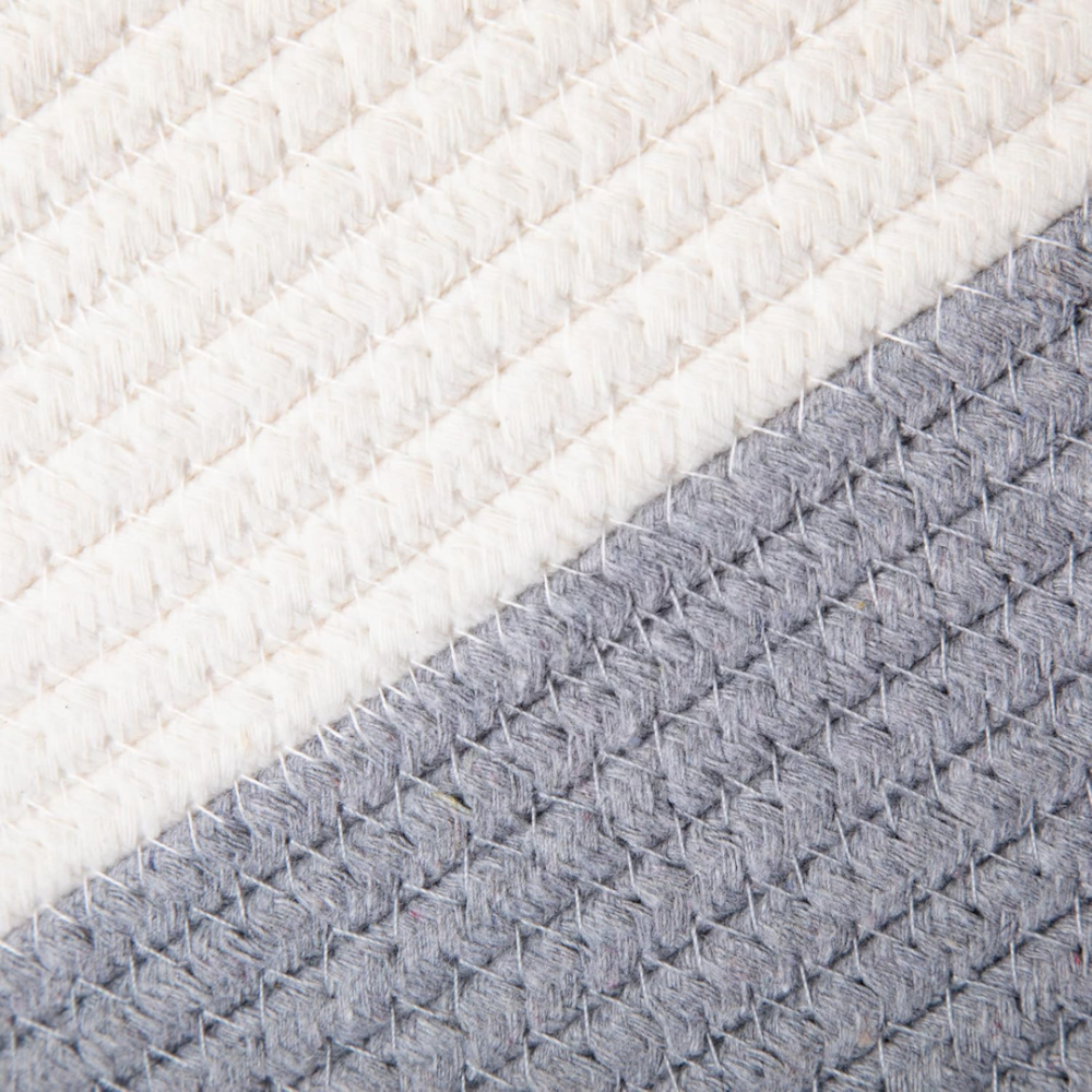 Coș depozitare din sfoară de bumbac, Alb/Gri [2]