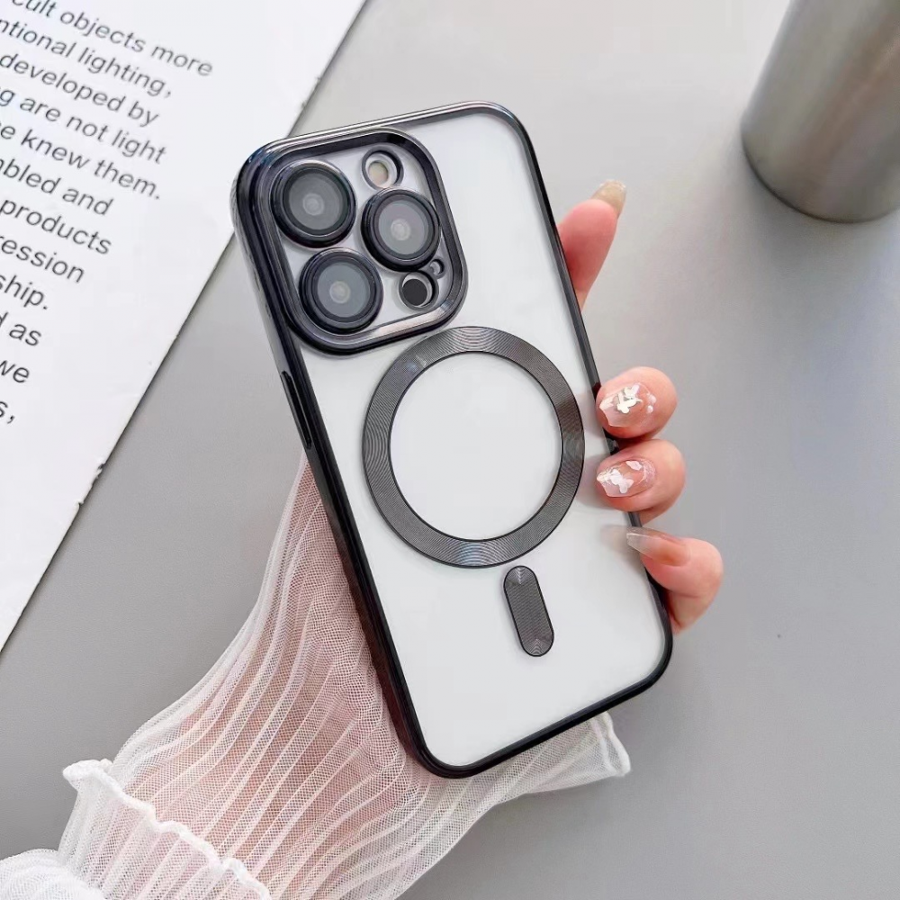 Husă protecție telefon de sticlă pentru iPhone 12 Pro Max, negru [3]