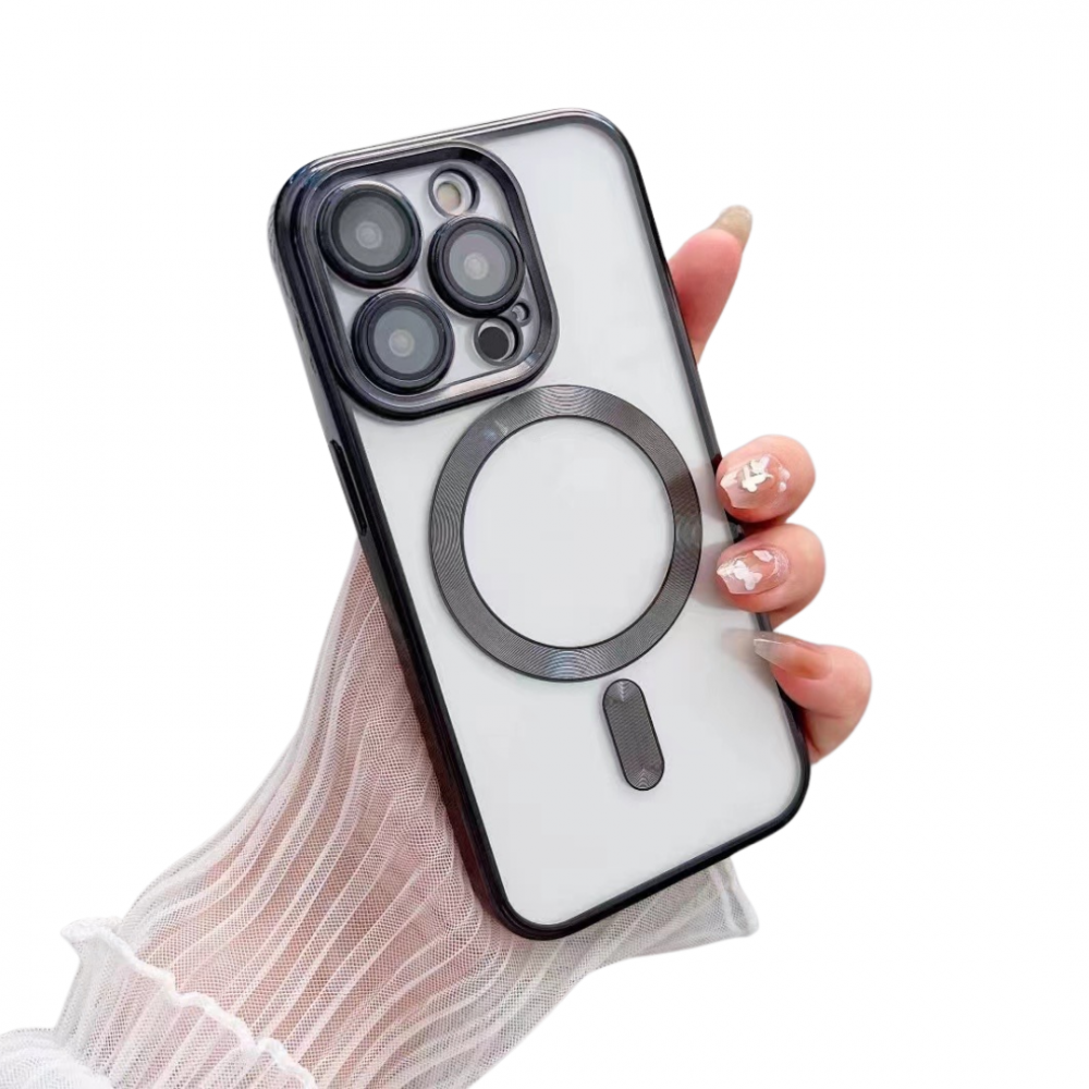 Husă protecție telefon de sticlă pentru iPhone 12 Pro Max, negru [4]