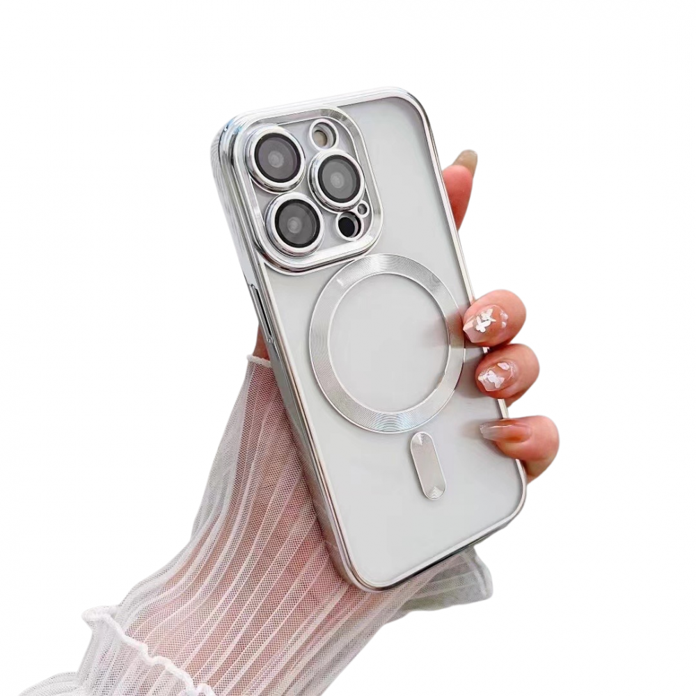 Husă protecție telefon de sticlă pentru iPhone 14 Pro, Argintiu [3]