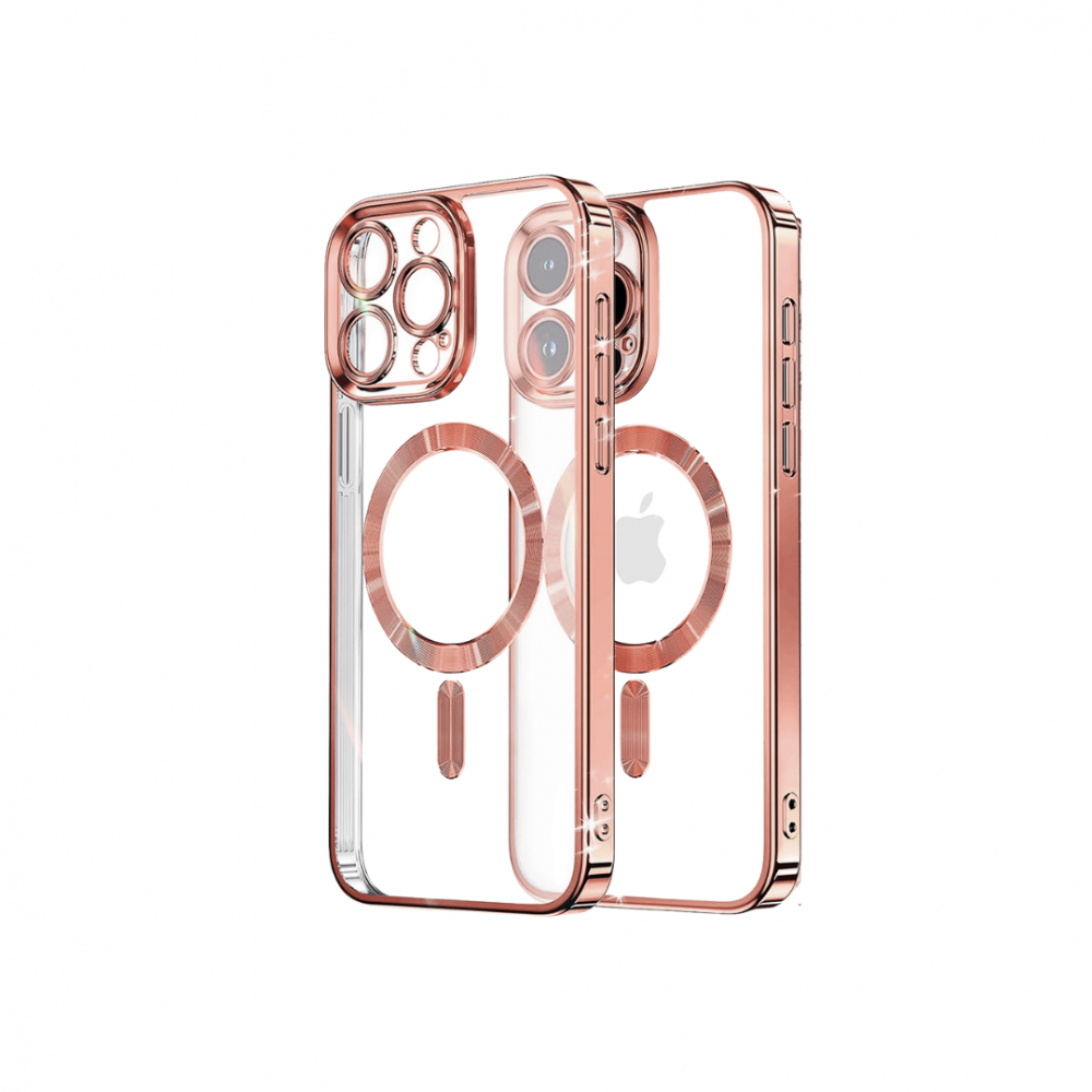 Husă protecție telefon de sticlă pentru iPhone 15 Pro Max, Rose Gold [8]