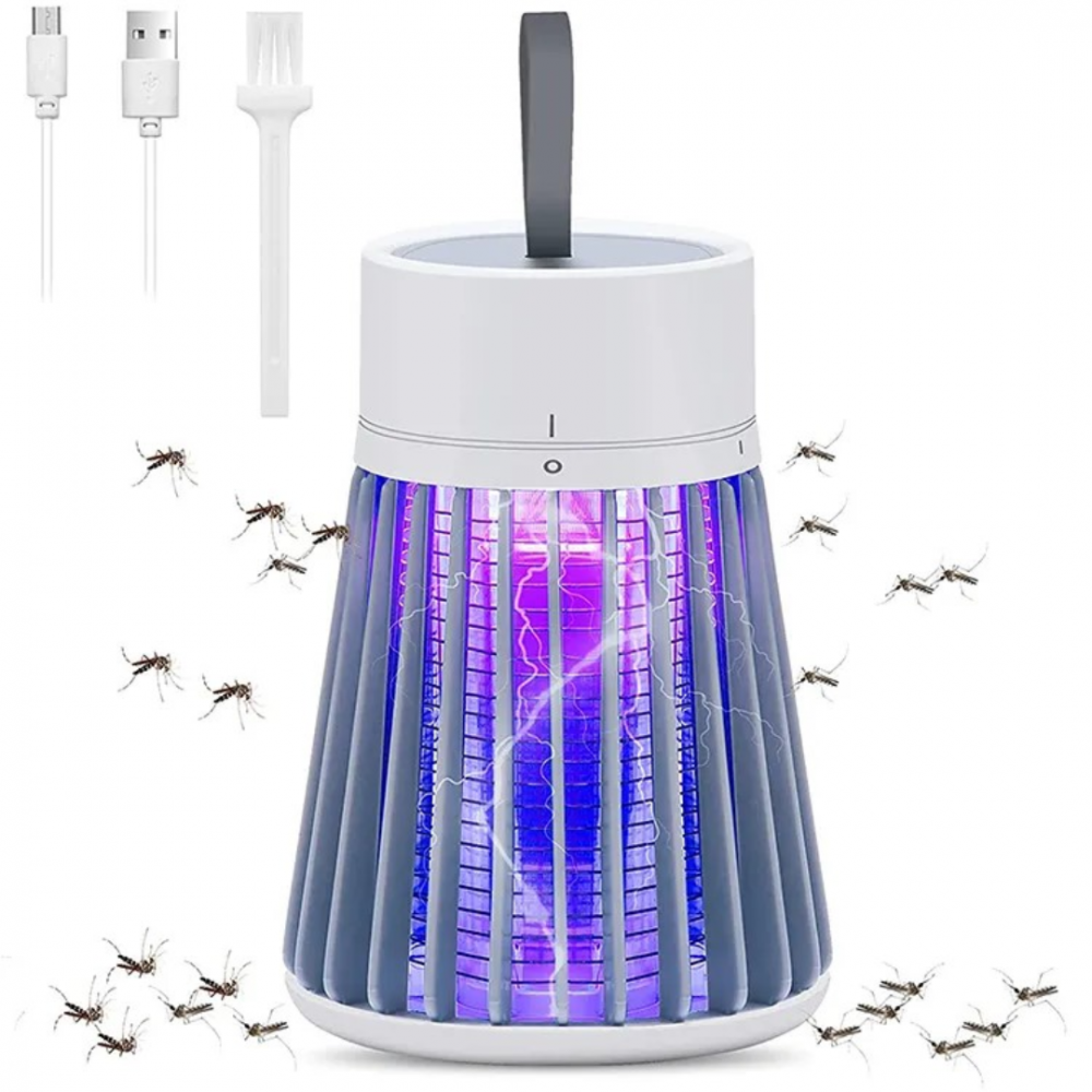 Lampă UV anti-insecte portabilă, USB, 1200mAh, alb/gri [6]