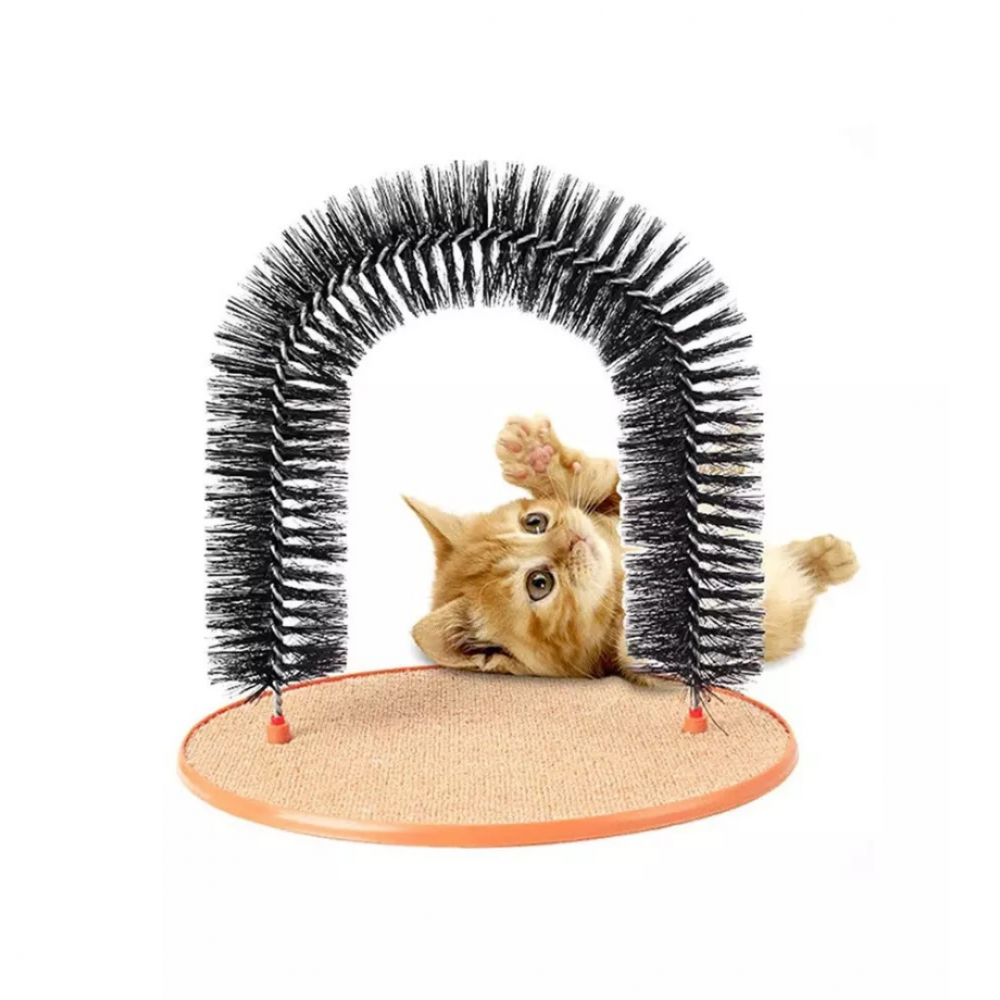 Jucărie pentru pisici, în formă de U cu perie circulară și placă pentru ascuțit unghiuțe [7]