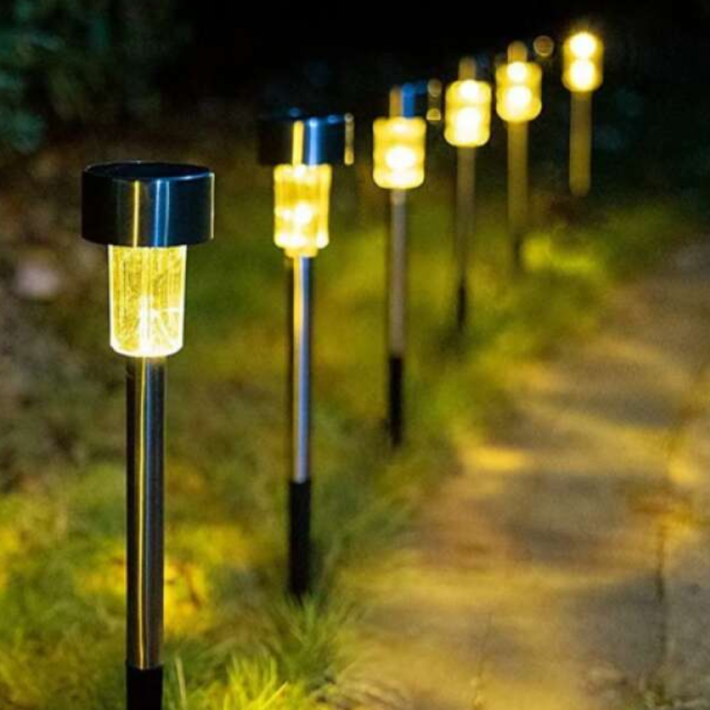 Lampă solară LED, inox, cu țăruș și iluminare puternică [7]