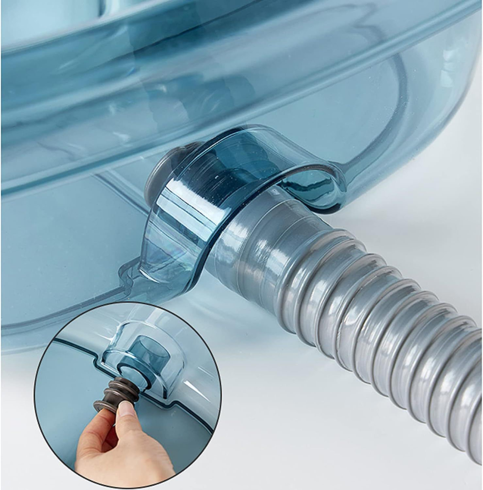 Lavoar portabil pentru spalat parul, cu furtun de drenaj si suport cervical, 48 x 35 x 14 cm, albastru transparent [4]