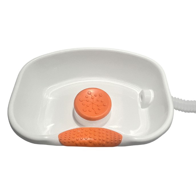 Lighean ergonomic pentru spălarea părului, plastic, alb, 46x35x12cm, cu furtun de evacuare, pentru persoane cu mobilitate redusă [1]