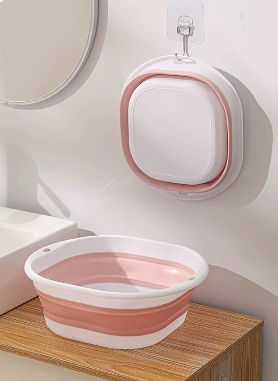 Lighean pliabil cu baza anti-alunecare, roz, dimensiune L [2]