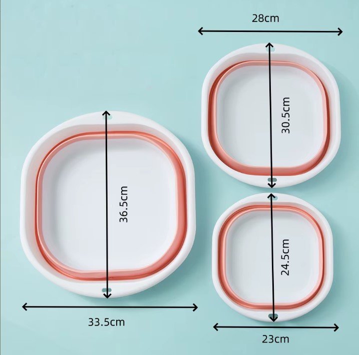 Lighean pliabil cu baza anti-alunecare, roz, dimensiune L [3]