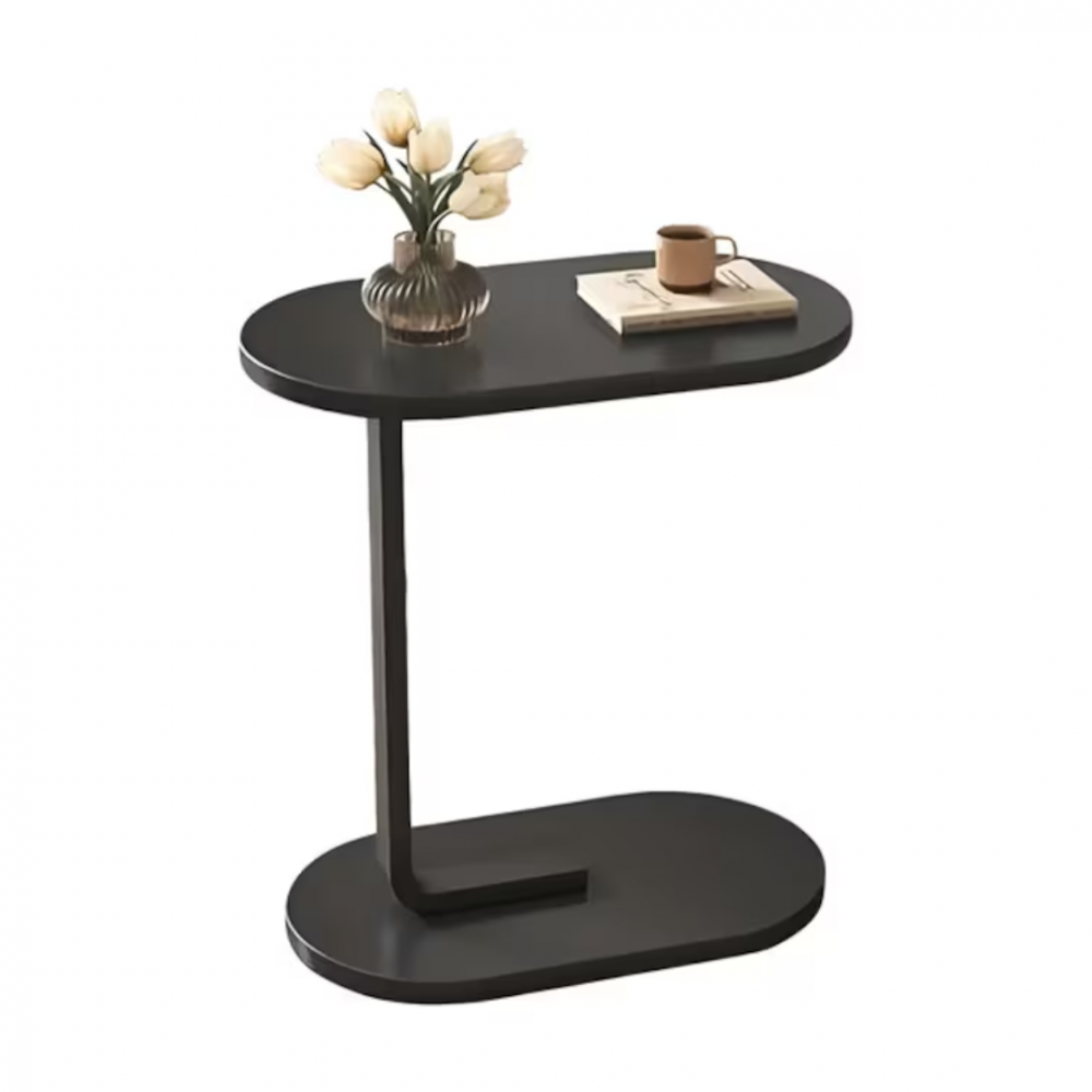 Masuta de cafea cu picior, portabila, usor de transportat, rezistenta si druabila, design elegant, 45x28x60 cm, Negru [1]