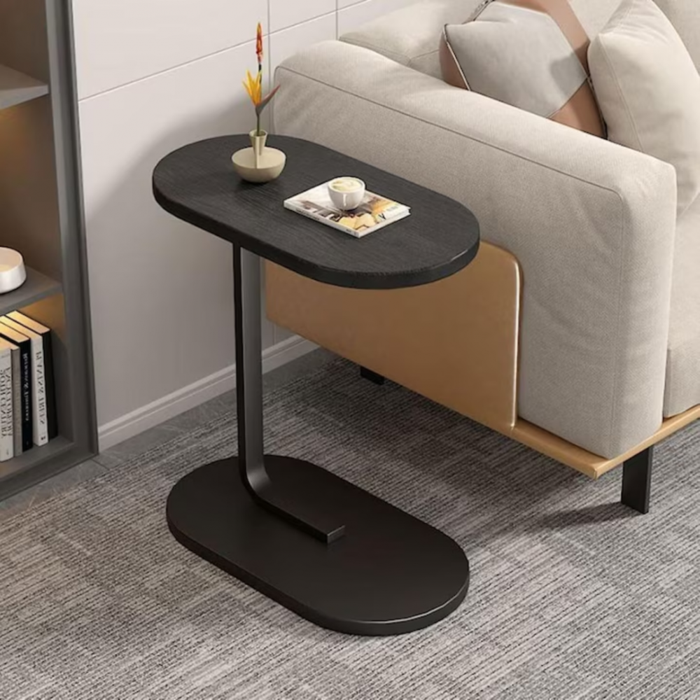 Masuta de cafea cu picior, portabila, usor de transportat, rezistenta si druabila, design elegant, 45x28x60 cm, Negru [4]