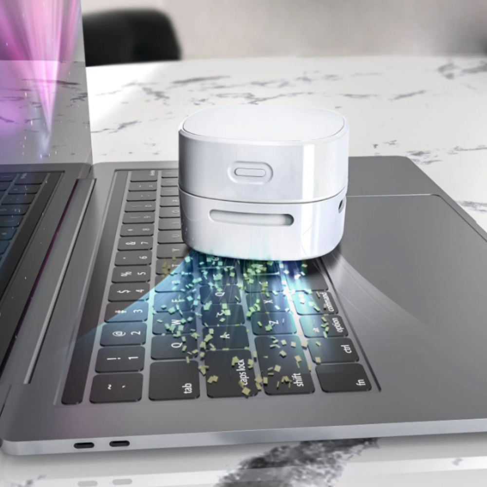 Mini aspirator portabil pe baterii, pentru birou și suprafețe mici, Alb [4]