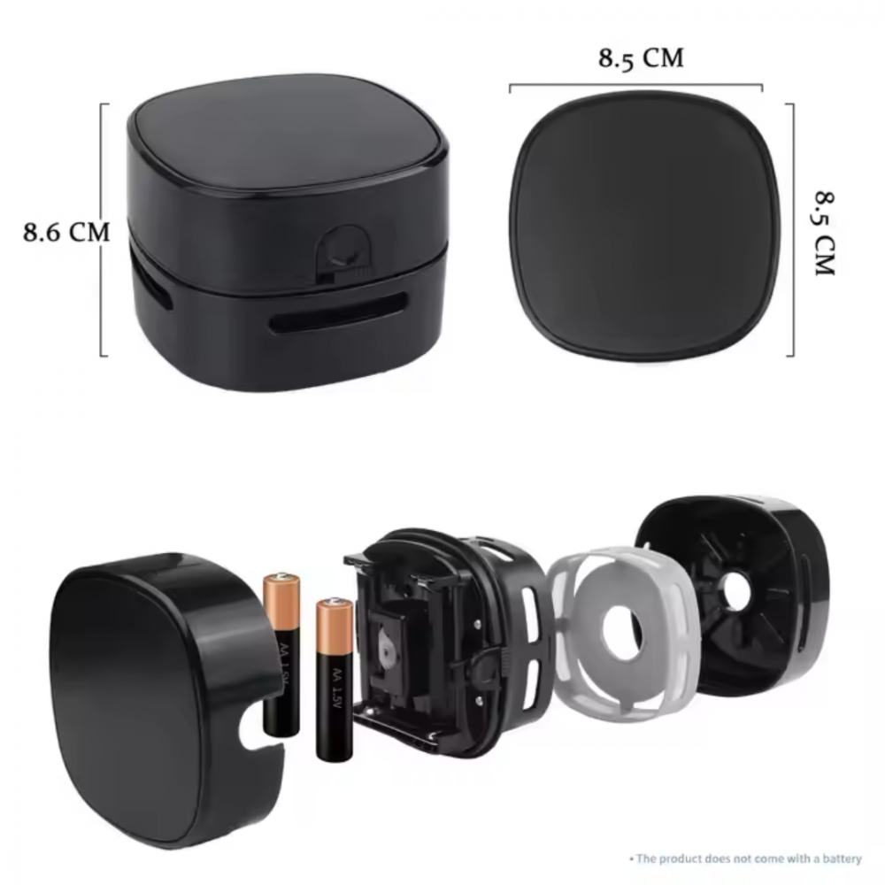 Mini aspirator portabil pe baterii, pentru birou și suprafețe mici, Negru [4]