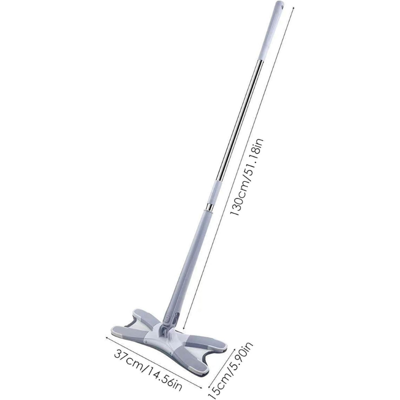 Mop în formă de X, cu reglare telescopică și cap rotativ 360 de grade, alb [2]