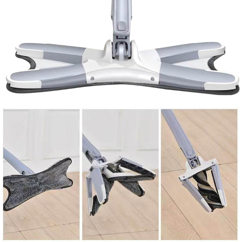 Mop în formă de X, cu reglare telescopică și cap rotativ 360 de grade, alb [5]