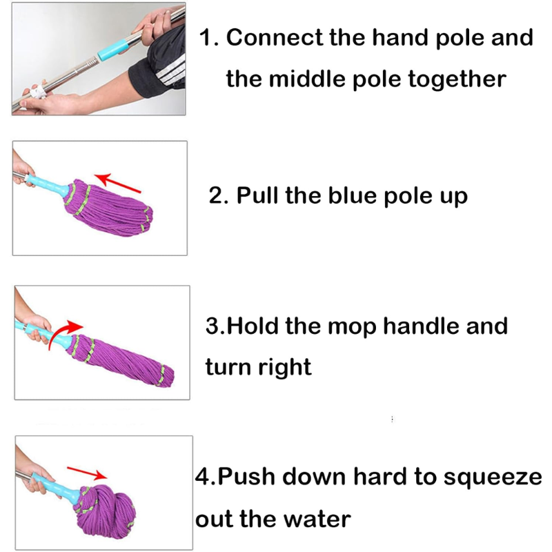 Mop rotativ cu mâner din oțel inoxidabil [3]