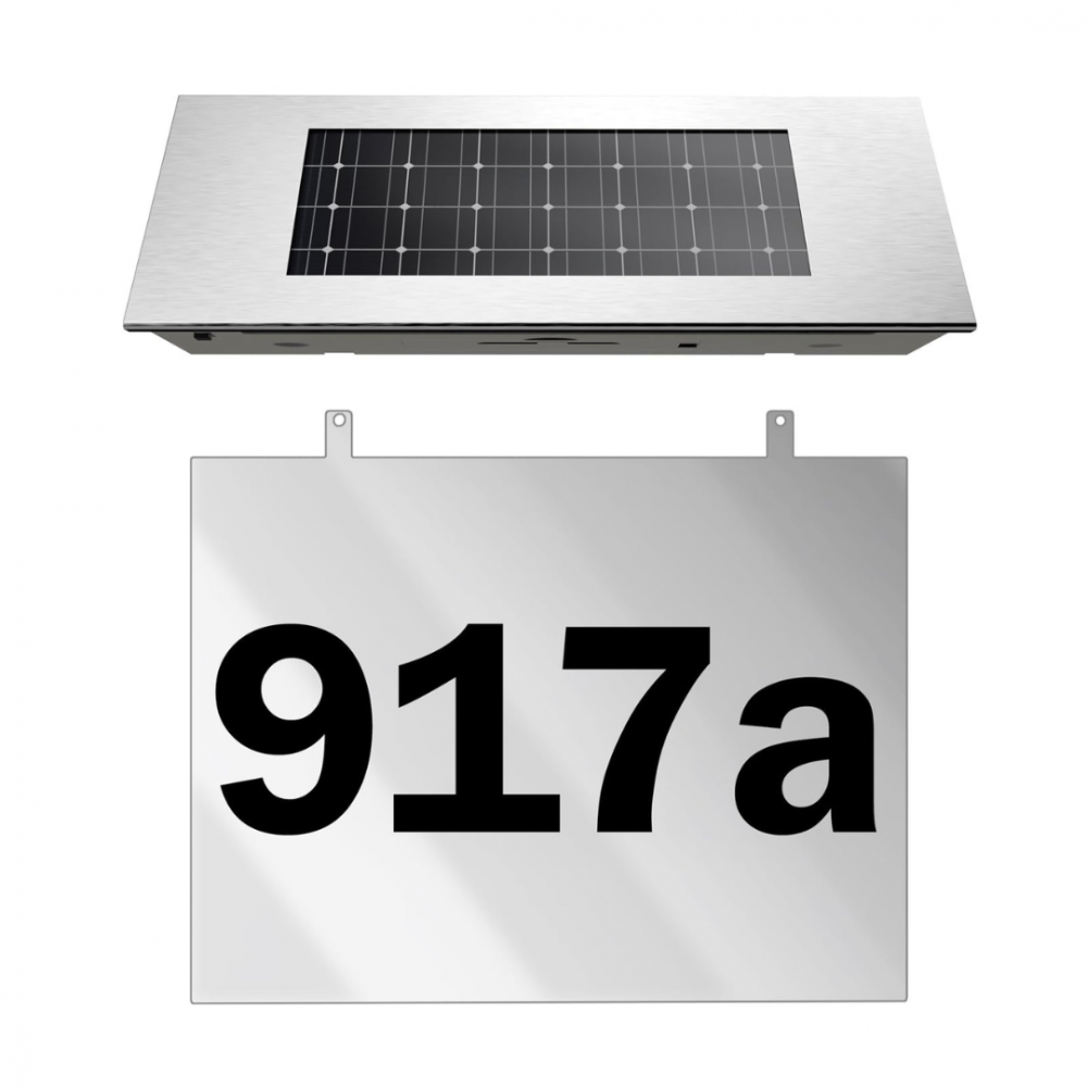 Număr de casă/poartă iluminat solar, 4 LED-uri, aprindere automată [6]