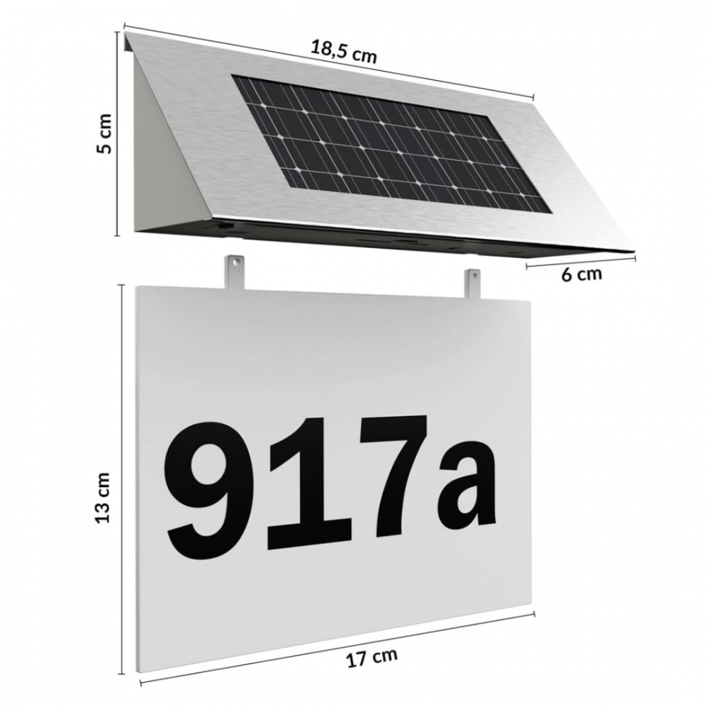 Număr de casă/poartă iluminat solar, 4 LED-uri, aprindere automată [5]