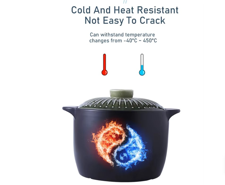 Oala din material ceramic cu capac, rezistenta la temperaturi inalte, capacitate 4.5L Culoare Negru, Verde [6]