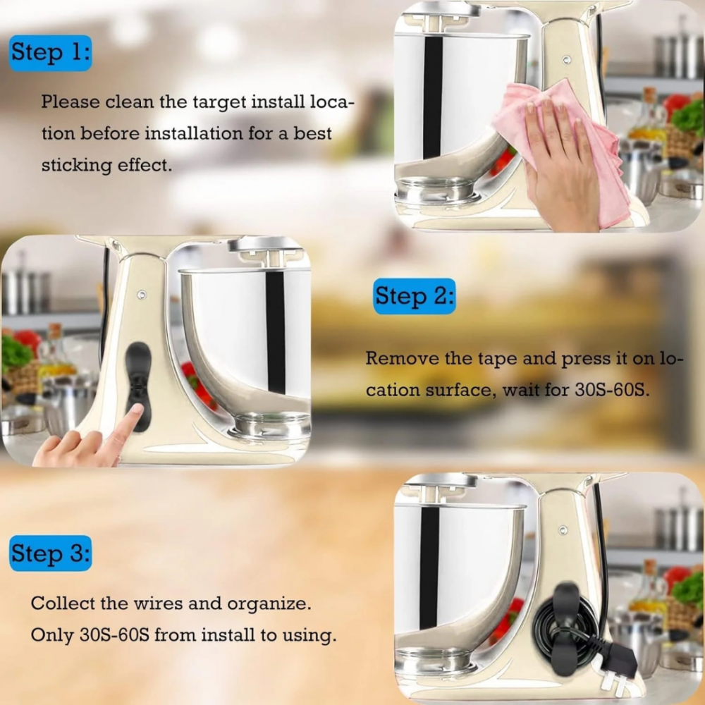 Organizator de cablu din silicon pentru electrocasnice, Negru [2]