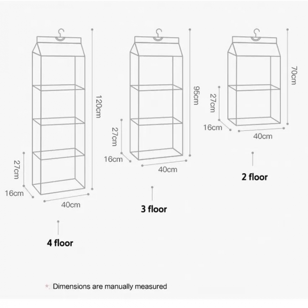 Raft textil depozitare poșete/genți, cu 2 compartimente, Gri/Bej [3]