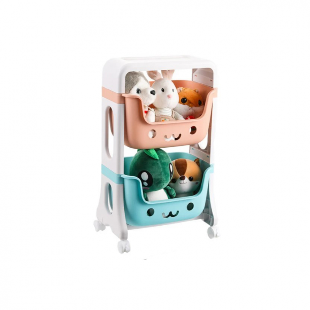 Organizator pentru jucării, 2 compartimente, cu roți [1]