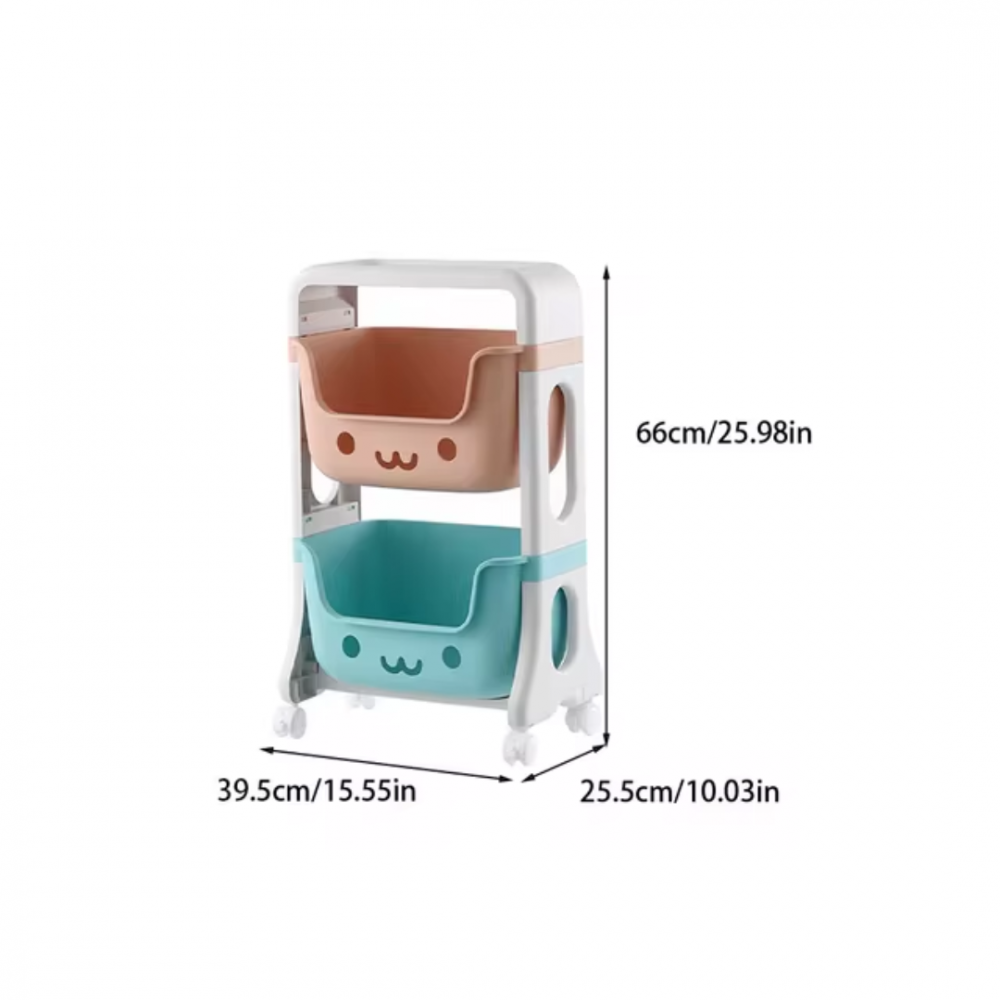 Organizator pentru jucării, 2 compartimente, cu roți [7]