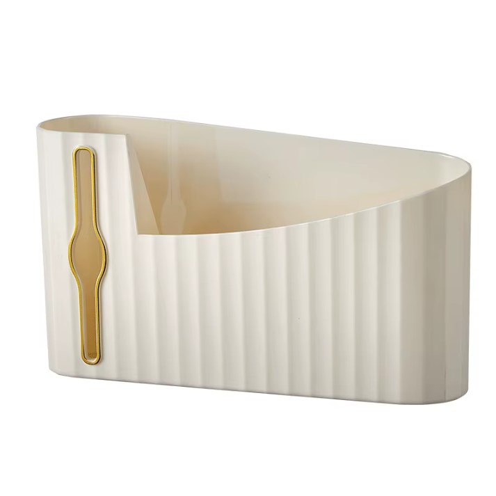 Organizator pentru saci gunoi, montare pe perete, fara gaurire, Crem [1]