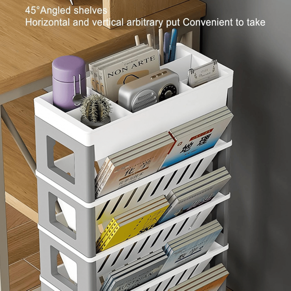 Organizator portabil cu 6 rafturi pliabile și roți [3]