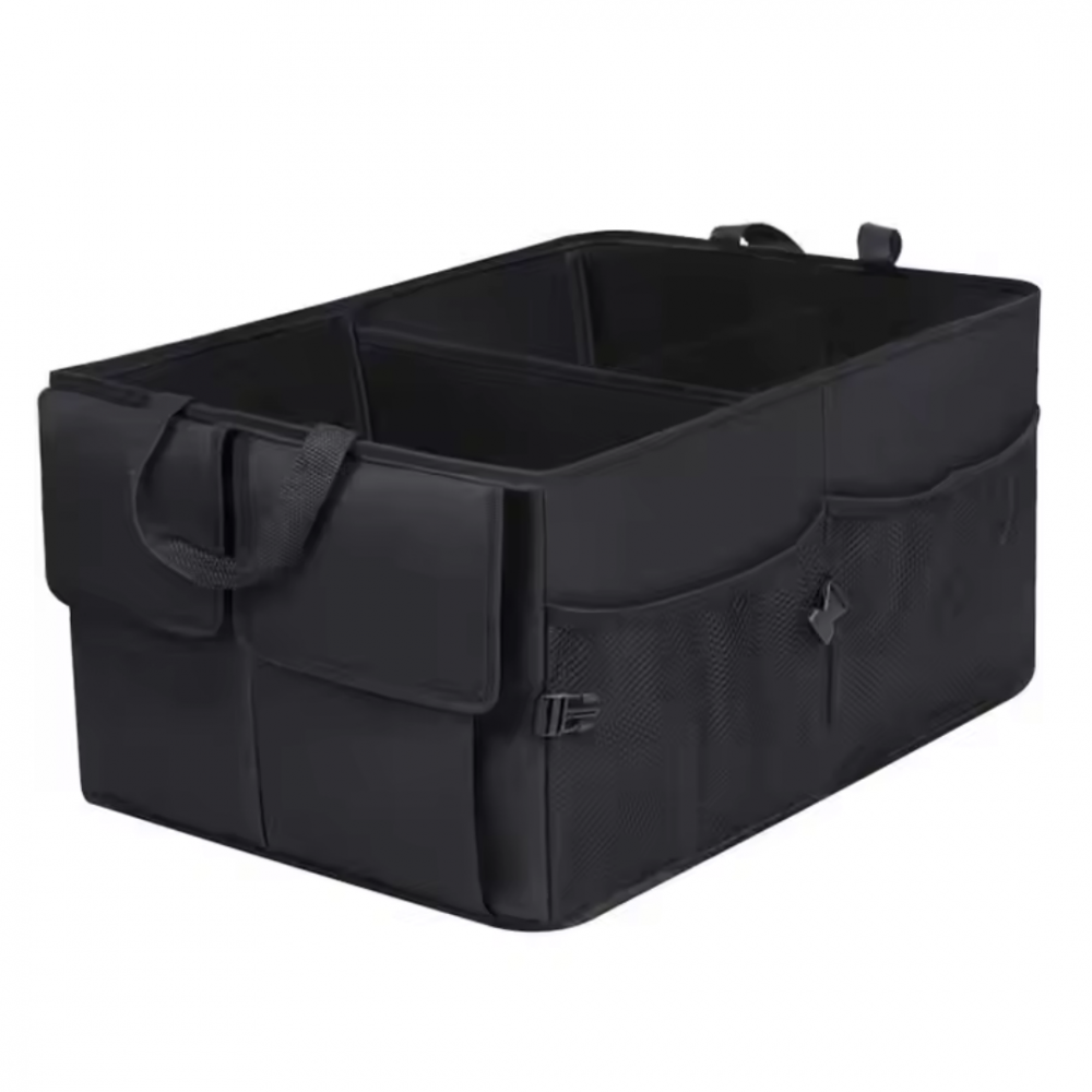 Organizator Portbagaj cu 3 compartimente si 6 buzunare, Pliabil, Waterproof, 53x38x23 cm, Negru [1]