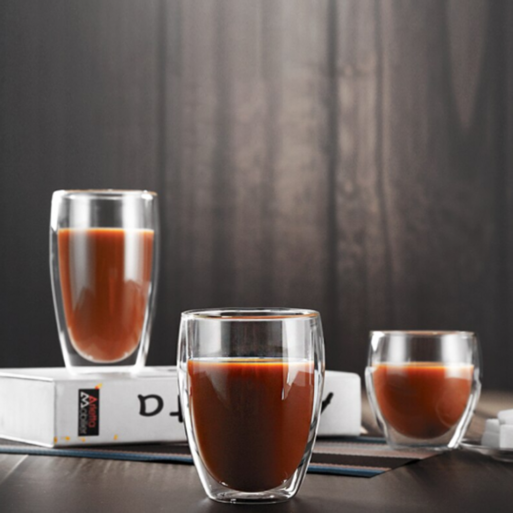 Pahar din sticlă cu pereți dubli, termorezistent, capacitate 350 ml [4]