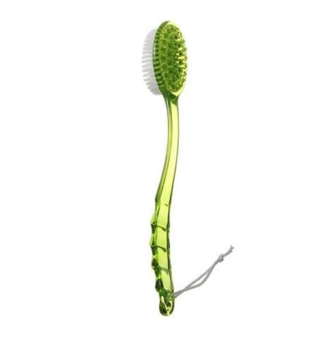 Perie de baie cu maner lung, exfolianta, 36 x 7 cm, Verde [1]