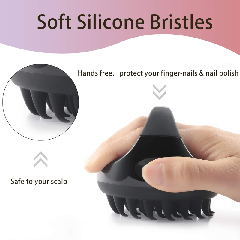 Perie din silicon pentru masaj, Negru [5]