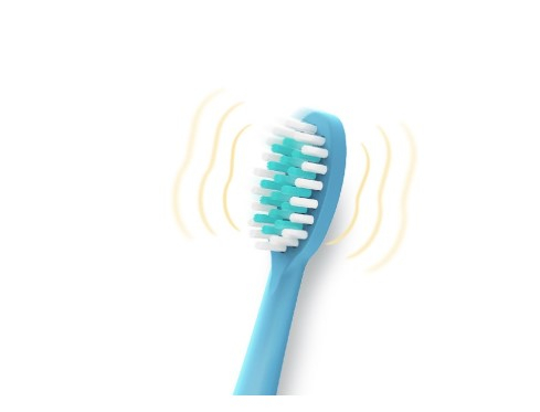 Periuță de dinți electrică sonică pentru copii, 6 capete incluse, model Unicorn, rezistentă la apă, Bleu [4]