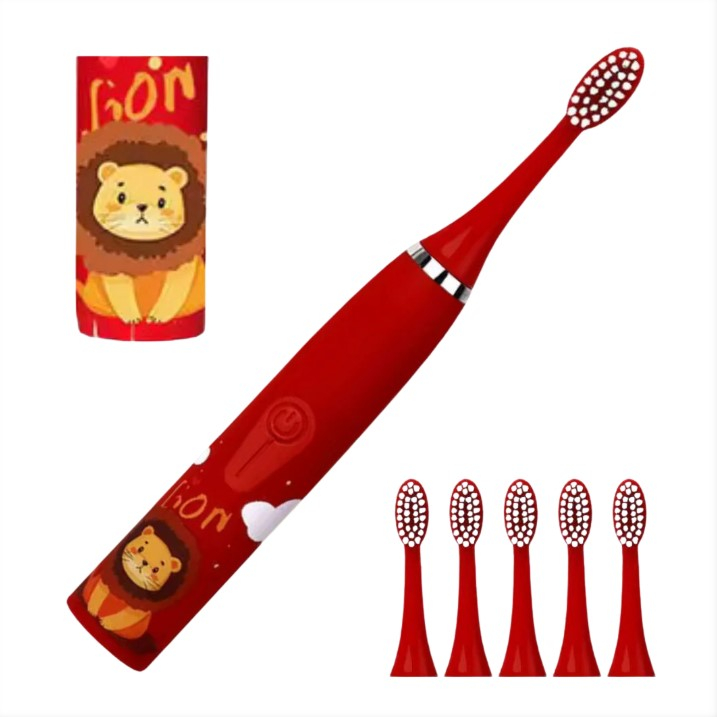 Periuță de dinți electrică sonică pentru copii, 6 capete incluse, rezistentă la apă, model Leut, multicolor [1]