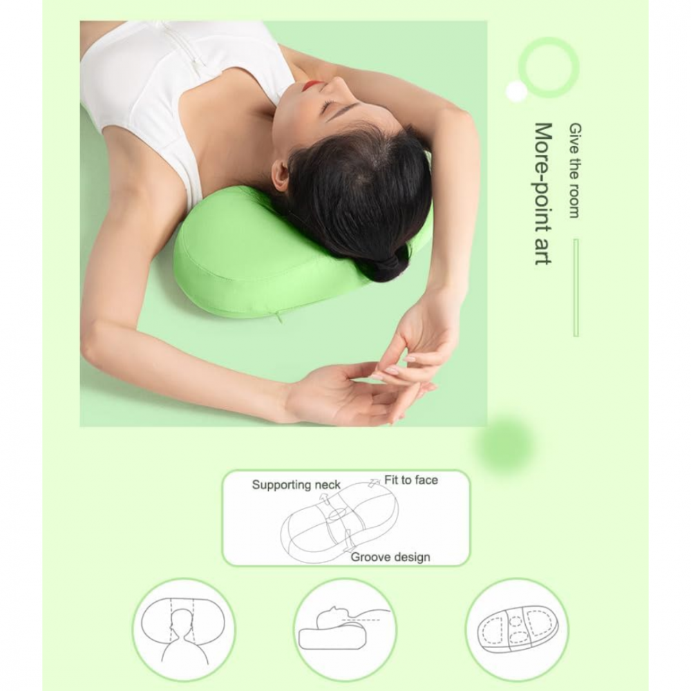 Pernă ortopedică din spumă cu memorie, pentru gât, cap și zona cervicală, Verde [4]