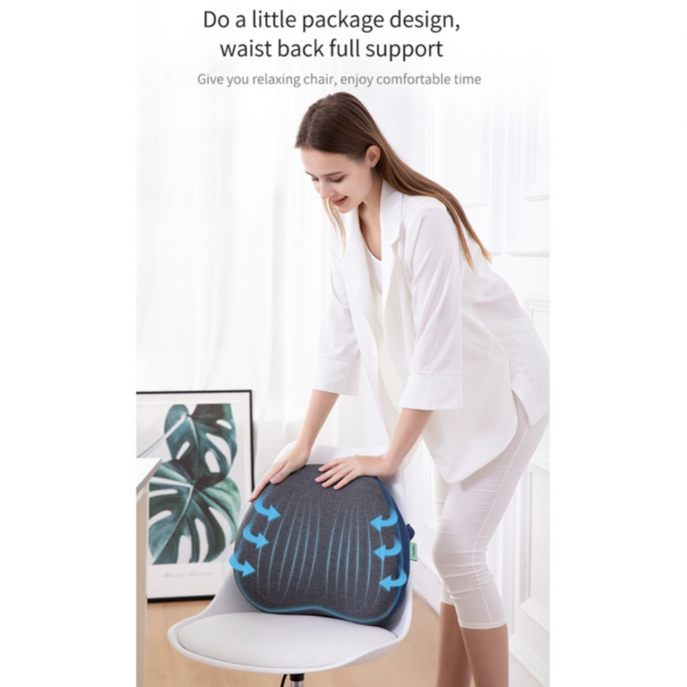 Pernă ortopedică lombară, cu spumă de memorie și husă lavabilă, Verde [4]