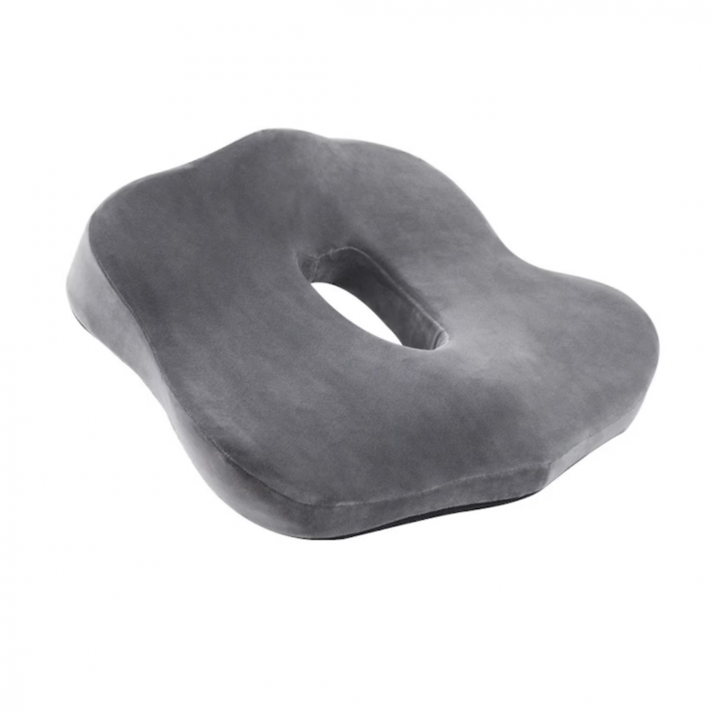 Pernă ortopedică pentru șezut, cu spumă de memorie și husă lavabilă, Gri [1]