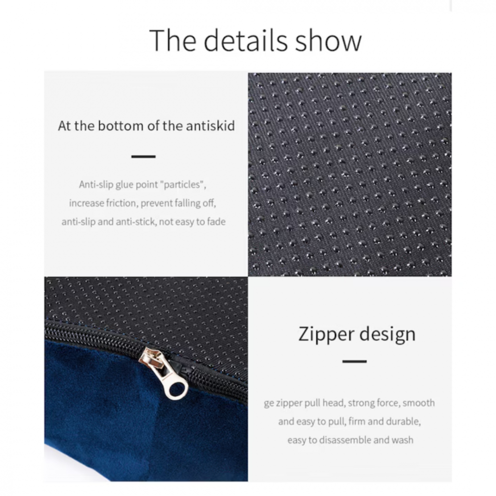 Pernă ortopedică pentru șezut, cu spumă de memorie și husă lavabilă, Gri [9]