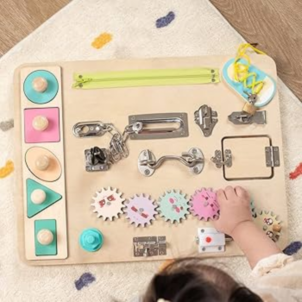 Busy Board din lemn, activități interactive [4]