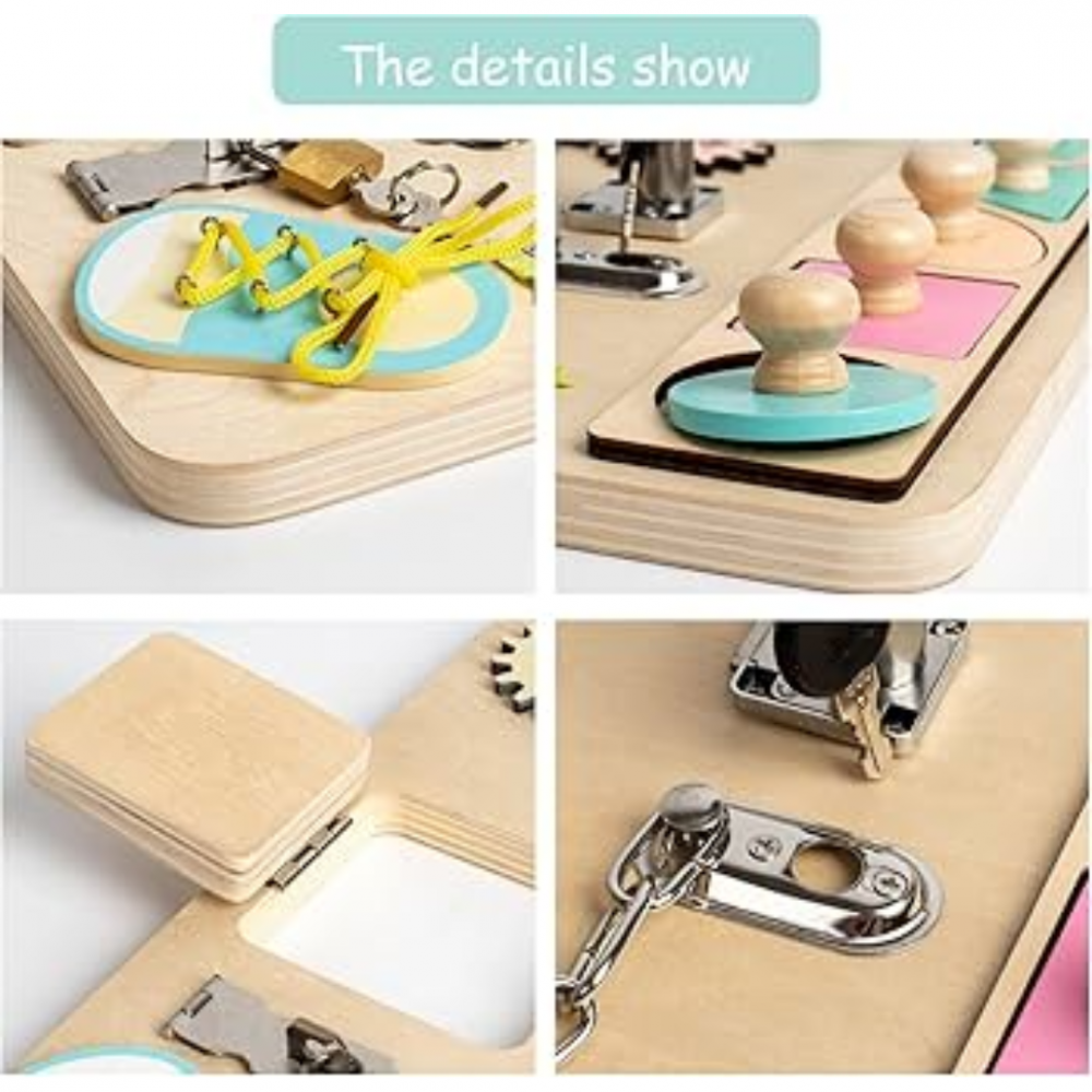 Busy Board din lemn, activități interactive [7]