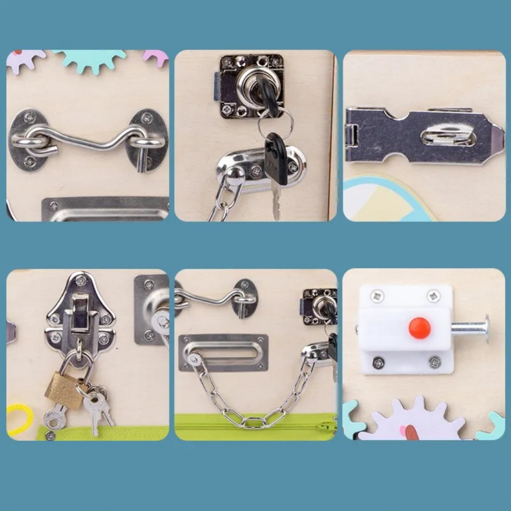 Busy Board din lemn, activități interactive [2]