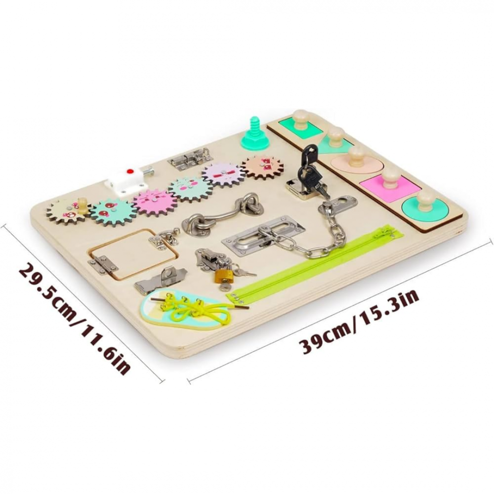 Busy Board din lemn, activități interactive [6]