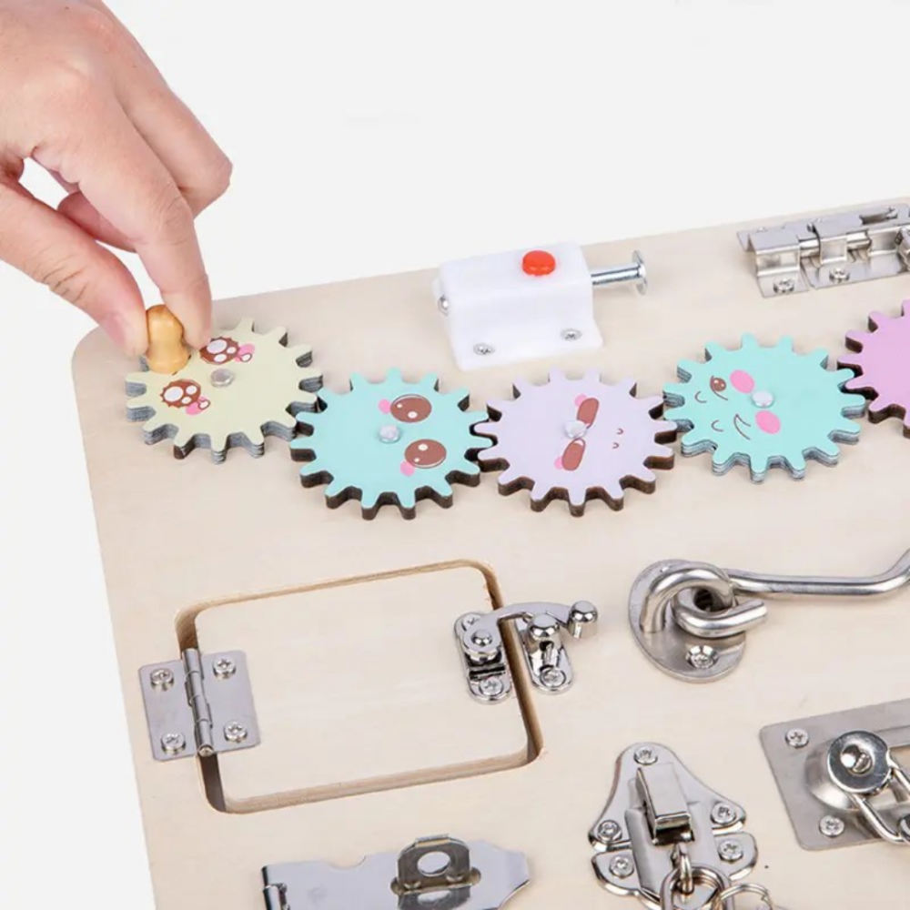 Busy Board din lemn, activități interactive [5]