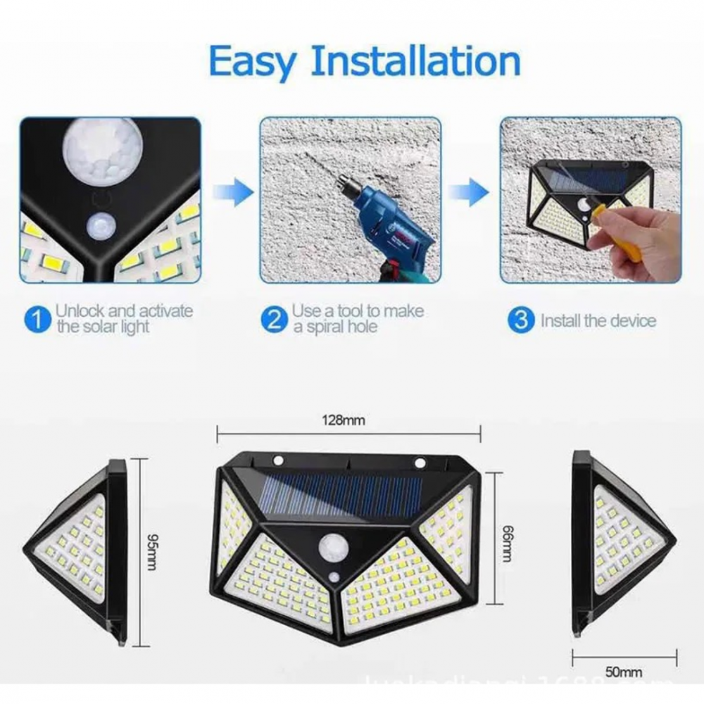 Proiector solar LED de exterior, cu 3 moduri de iluminare și senzor de mișcare, IP65 [5]