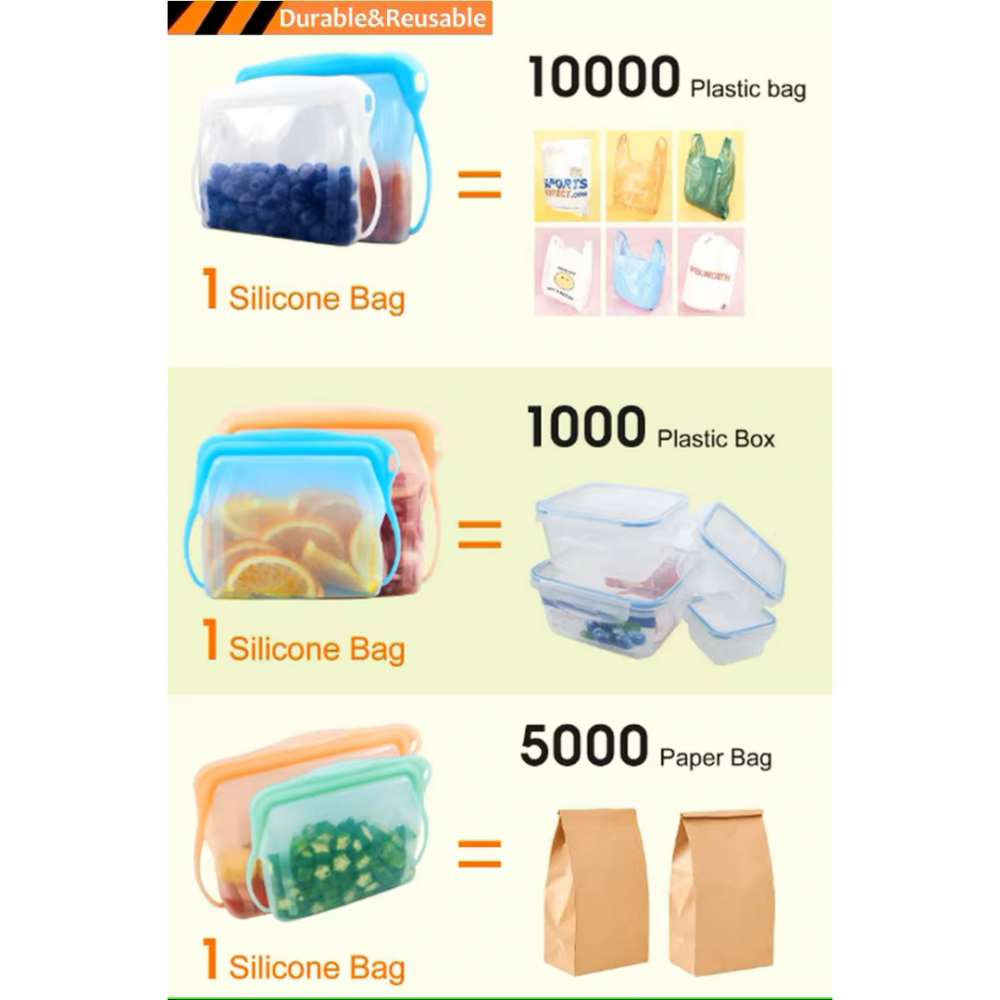 Pungă reutilizabilă pentru alimente, 500 ml, Bleu [2]