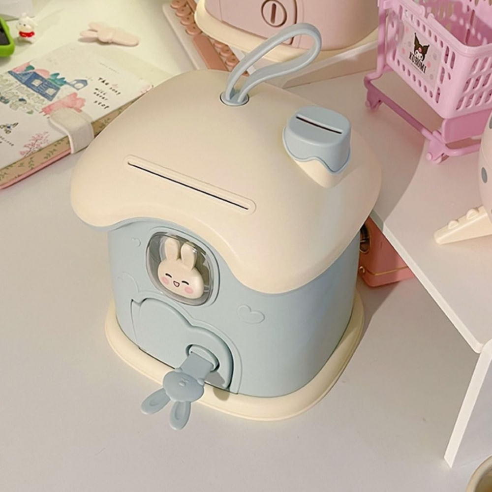 Pusculiță pentru copii, în formă de căsuță cu cheie, Bleu [5]