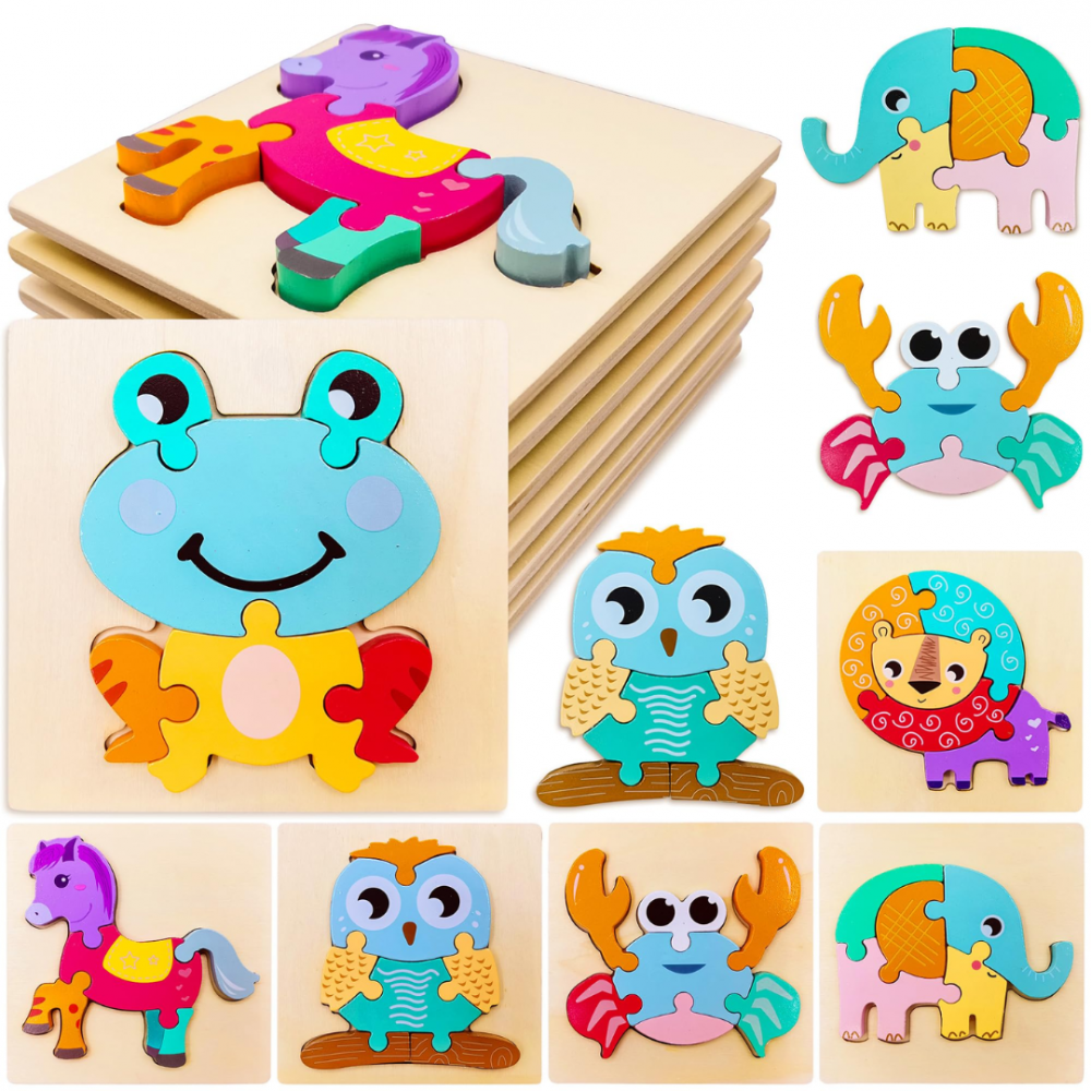 Puzzle 3D din lemn, model broscuță [5]