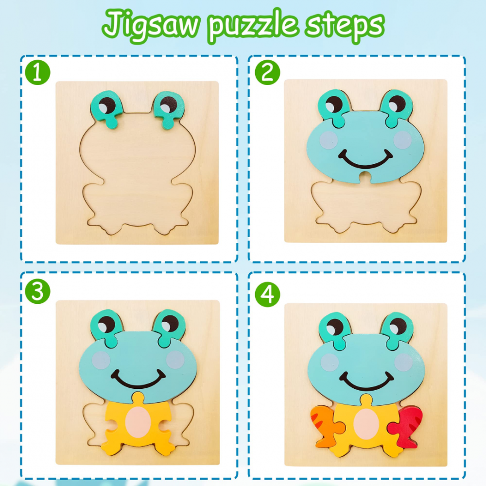 Puzzle 3D din lemn, model broscuță [3]