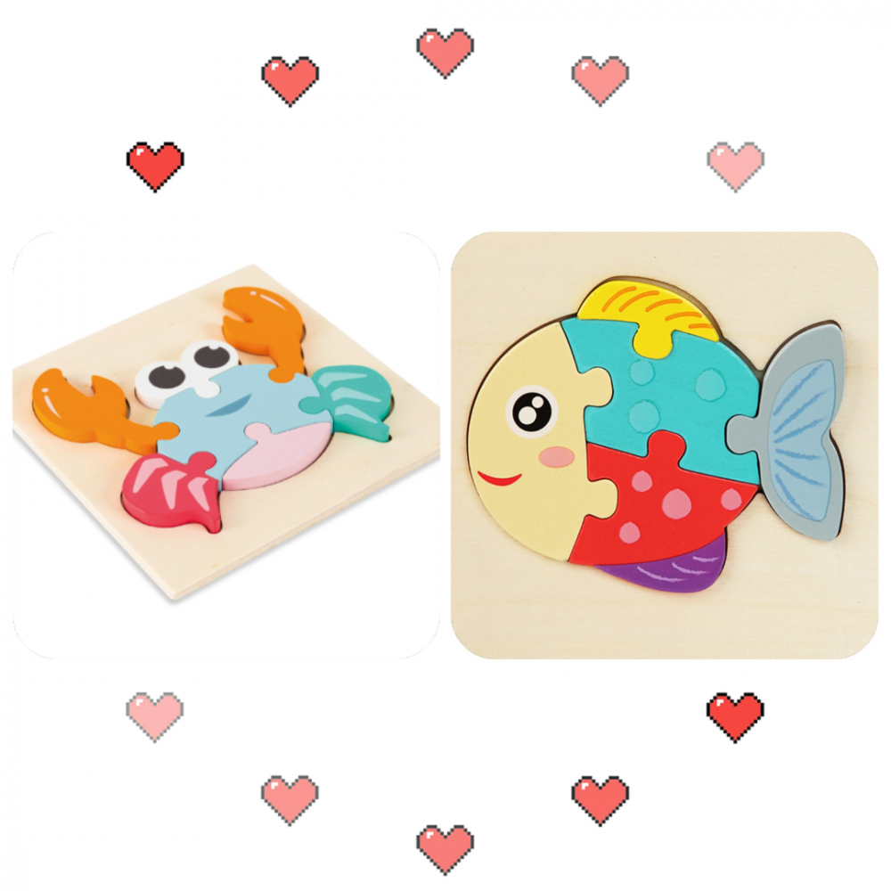 Puzzle 3D din lemn, model peștișor [8]